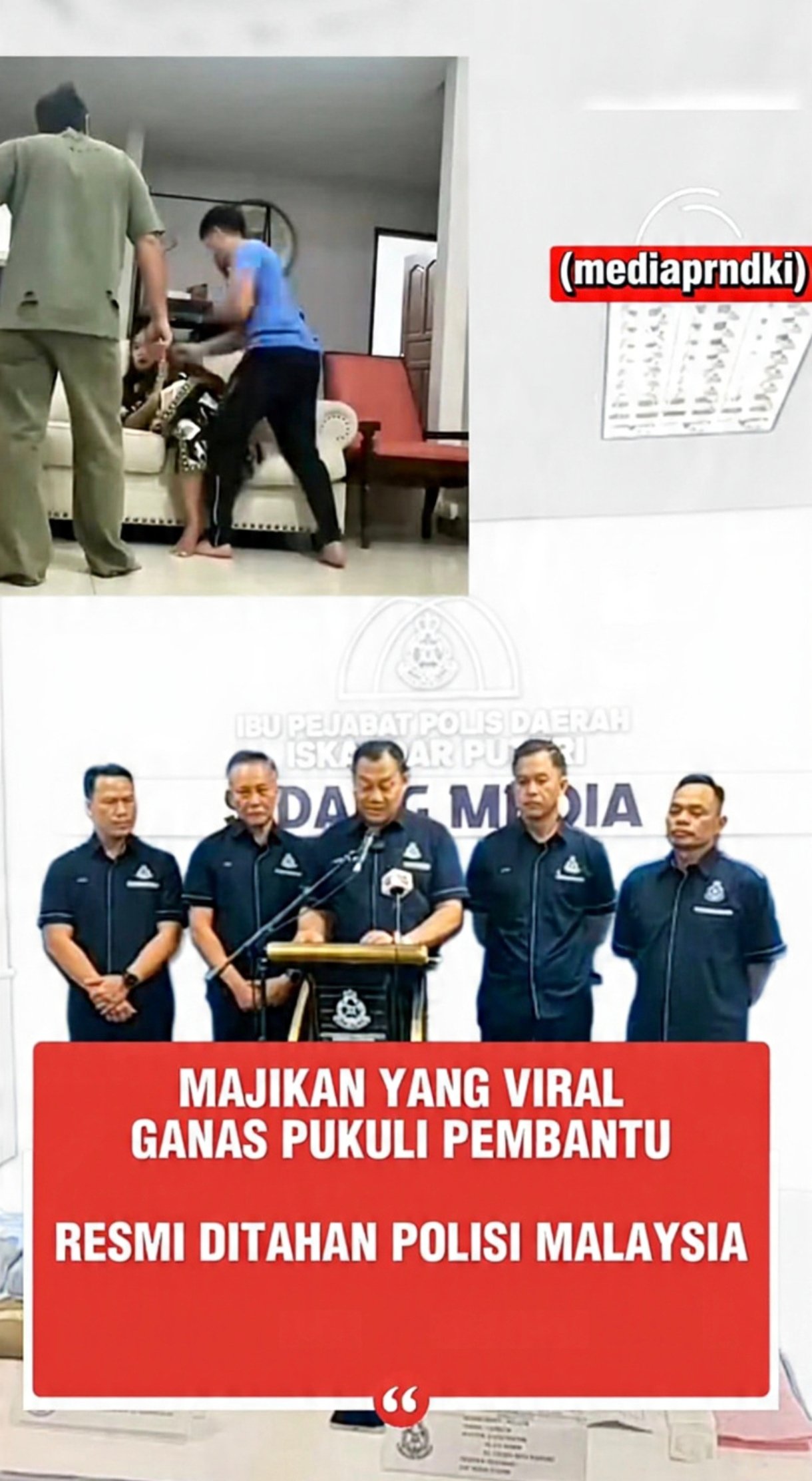 MAJIKAN YANG VIRAL GANAS PUKULI PEMBANTU RESMI DITAHAN POLISI MALAYSIA